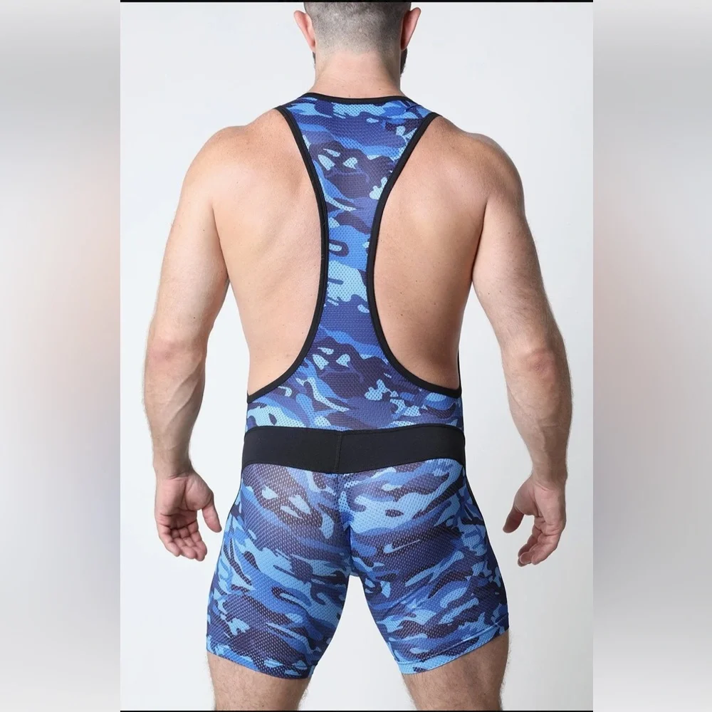 CELLBLOCK13 Blue Ajax Camo Mesh Singlet - Picture 2 of 3